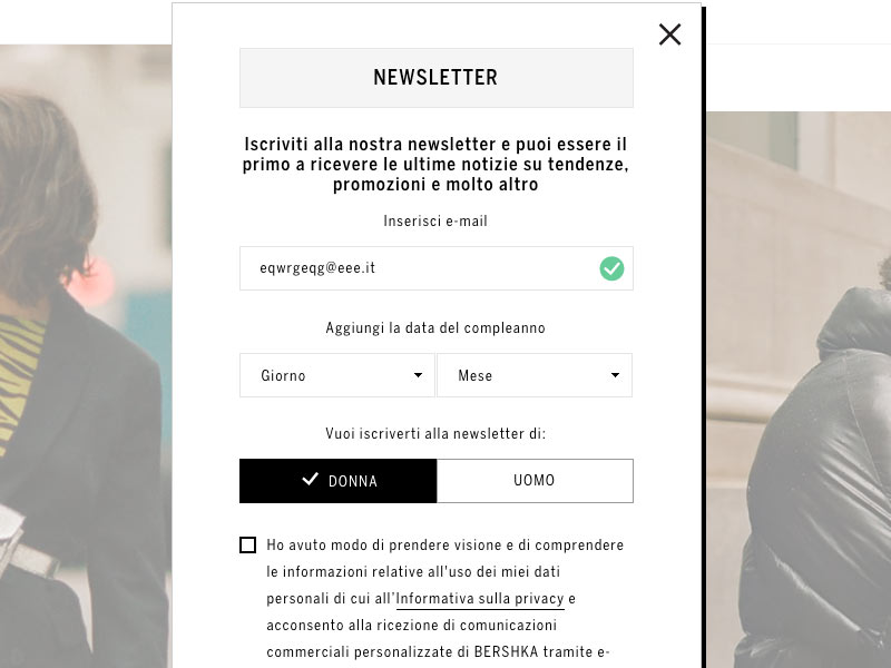 Screenshot: Bershka