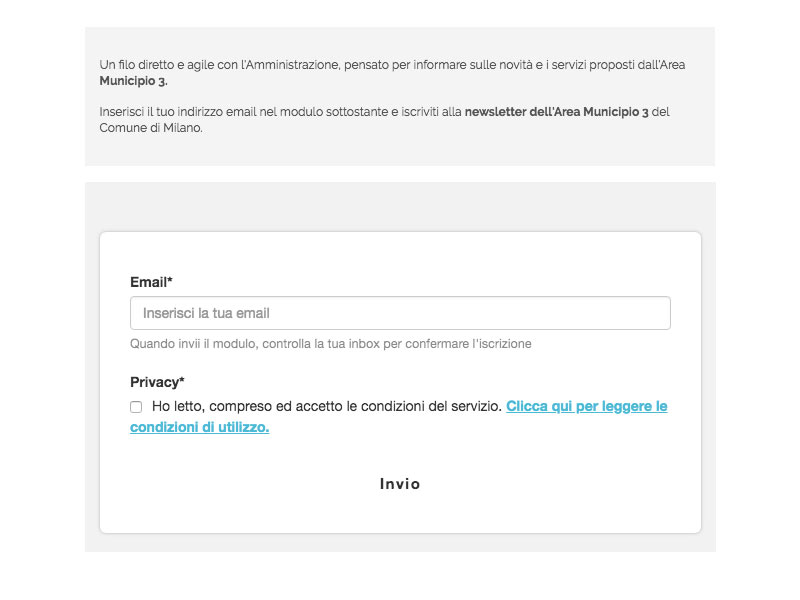 Screenshot: Comune di Milano