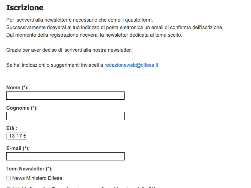 Screenshot: Ministero della difesa