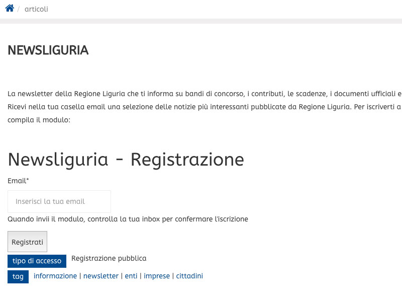 Screenshot: Regione Liguria